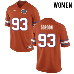 Women's Florida Gators #93 Moses Gordon NCAA Nike Orange Authentic Stitched College Football Jersey REM1662MR